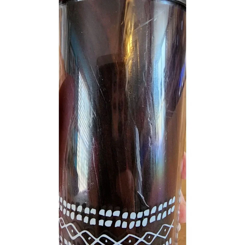 Starbucks Coffee Wood Green Tumbler 12oz Tin Flip Lid Nature Travel Mug 2009